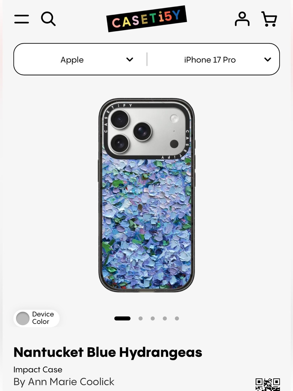 Casetify Nantucket Blue Hydrangeas Impact Case for iPhone 17 pro max Ann Coolick